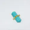 Pendentif Colliers Pendule Pierre Naturelle Connecteur Hexagonal Femme Accessoires Vert Turquoises Howlite Femme Peint Énergie Bijou Gemme