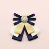 Brooches Korean Fashion Ribbon Bow Tie Brooch Rhinestone Bowknot Necktie Shirt Collar Pins Jewelry Gifts For Women Clothing Accessories