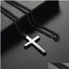 Hangende kettingen kruis ketting hanger vrouwen sieraden cadeau christelijke keten titanium roestvrij staal voor man mannelijk of vrouwelijk 2021 Met dhpoc