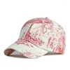 Boll Caps Baseball Cap Female Spring Autumn Folk Print utomhusblommor Solskyddsmedel tvättade denim Fashion Creative Sunshade Hat