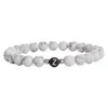 Beaded Black White Natural Stone Bead Armband med 26 bokstäver AZ DIY Friendship Par Kids Family Gift Drop Delivery Jewelry DHTCC