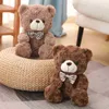 1Pc 25Cm Cute Teddy Bear With Button Bow Hugs Soft Cuddle Plush Bear Toy Pillow Doll for Girl Pillow Dropshipping J220729