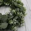 Decorative Flowers 45cm Artificial Garland Large Eucalyptus Wreath Home Door Wall Decoration Hawaiian Plant Flower