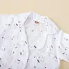 Clothing Sets 2022 0-4Y Baby Boy Girl Cotton Linen Clothes White Daisy Pattern Pocket Short Sleeve Button Top Loose Shorts Summer 2pcs