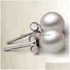 Stud Sier chapado prevenir la alergia de los pendientes de la moda para mujeres Diseño de moda Bola blanca de perla pequeña gota de regalo de joyería redonda
