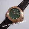 Super Quality Men Watch Bronzo Complete Set Green Dial Small seconds 47mm Mens P Transparent Back Asia Automatic Mechanical Watche3261698