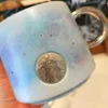 2021 Summer Starbucks Tubblers Double Fish Tail Blue Star Niebo Goddess Bronze Mub Kawa Mleko Ceramiczne Puchar z osłoną za13