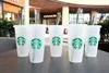 Starbucks 24oz/710ml Mermaid Goddess Plastic Tumbler Reusable Straw Milk Tea Cold Water Cups Free DHL 0E22