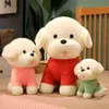 1 st 253545cm kawaii teddy hund plysch leksak vacker djur hund bär tröja dockor mjuk fylld kudde för ldren födelsedagsdekor j220729
