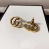 Haben Briefmarken Klassischen Stil Zwei Buchstaben Ohrstecker aretes Frauen Mode Einfache Marke Designer Ohrringe Hochzeit Party Geschenk Schmuck Mit Box