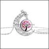 Pendentif Colliers Lune Temps Collier De Pierres Précieuses Chaîne Arbre De Vie Verre Cabochon Pendentif Colliers Pour Femmes Enfants Bijoux De Mode Dhcyt