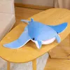 Simulering Plushie Devil Fish Sleeping Blue Shark CUDIONS SOFA CUDDLES CUSHION SOFA DECOR CARTOON TOYS FÖR LDREN GIFT J220729