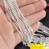 Bulk 2MM sterling silver Side necklace Cuban Link chains For women Mens Jewelry inches