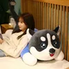 120Cm Lifelike Husky Dog Cuddle Simulation Stuffed Dog Animal Toys For ldren Doll Soft Baby Kids Girl Lover Birthday Gift J220729