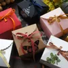 Gift Wrap 12 9cm 10 Pcs Gold Silver White Red Black Pure Color Paper Box With Ribbon Candy Cookie Jar Candle Wedding DIY
