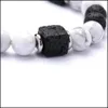 Perlé 10 pièce/ensemble naturel 8Mm Howlite cubique Zircon boule perles Bracelet cadeaux pour hommes femmes bijoux faits à la main livraison directe attelle Dhgarden Dhbs6