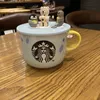 スターバックシーアニマルマグイエローハンドルセラミックウォーターカップサマーシーライオン漫画カップ付きカバー414ml OM5J