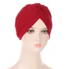 2022 New Fashion Bandane Donne Turbante Cappello Musulmano Twist Hijab Bonnet Cap Adulto Chemio Cappello Nodo Twist Turbante Fasce Berretto Musulmano