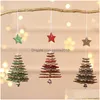 Decorações de Natal Decorações de Natal Pingente de madeira criativa FiveStar Snowflake Tree Treensional Small Decoration HomeCrist Dhuul