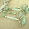 80pcs rullo verde giada massaggiatore per occhio facciale rilassamento del viso strumento di dimagrimento strumo rullo giada fata per il corpo torno piede pietra rodillo de Jade Verde