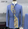 Mens Suits Blazers 2 PCS Suit Set Jacket Pants Fashion Butik Single Breasted Stand Collar Tunic Coat Trousers 221123