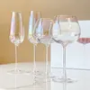 Şarap bardakları dekor renkli köpüklü kokteyl şampanya goblet büyük kapasiteli kahve sütü su bardağı kristal ev restoranı bira cam 221124
