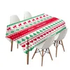 Table Cloth Christmas Printed Restaurant Tablecloth Home Decor Rectangular Party Plaid Santa Claus