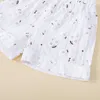 Clothing Sets 2022 0-4Y Baby Boy Girl Cotton Linen Clothes White Daisy Pattern Pocket Short Sleeve Button Top Loose Shorts Summer 2pcs