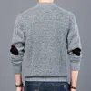 Herrtröjor modemärke tröja för män tröjor smala fit jumpers stickkläder o-hals höst koreansk stil casual kläder man 221124