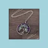 Lockets Qimoshi Tree Of Life Keychain Natural Crystal Stone Handmade Diy Amethyst Charm Pendant Necklace Wholesale Drop Deli Dhgarden Dhheg