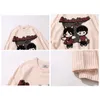 Men's Sweaters Angel Pattern Black Lived Couples Printed Pullover Knitwear Men Oversized Japanese Anime Cartoon Knitted Unisex Sweater Tops 221124