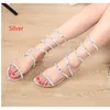 Sandals Women Summer Shoes Fashion Flat Snake Strap Open Toe Crystal Gladiator Boots Sexy Ladies Party