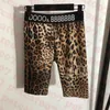 Womens Yoga Tracksuit Leopard Print Bikini Fashion Shorts Letter Ribbon Tanks Ladies Cropped Tops Stretch Leggings