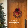 Flores decorativas para puerta de entrada, decoraciones navideñas para fiestas, adornos navideños, corona para colgar en la pared G2AB