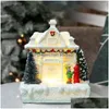 Decorazioni natalizie Decorazioni natalizie Light House Ornamento in resina Scene Village Merry For Home Regali di Natale Anno Noel Drop Delive Dhhpr