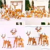 Christmas Decorations Christmas Decorations 15/20/25/30/35Cm Deer Ornaments Blossom Elk For Home 2022Christmas Drop Delivery Garden Dhe3F
