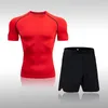 Set da corsa 2 pezzi/set Tuta sportiva da uomo Traspirante da jogging Biancheria intima da basket Collant Abbigliamento sportivo Yoga Palestra Fitness Tuta