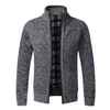 Herrtröjor Toppkvalitet Cardigan Autumn Winter Jacket Slim Fit Stand Collar dragkedja Solid Cotton Warm Warm Treater 221124