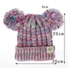 UPSキッドニットかぎ針編みビーニーハットガールソフトダブルボール冬の温かい帽子13色屋外ベビーポンポムスキーキャップXCAWEFY3537 GC1124X2