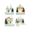 Decorazioni natalizie Decorazioni natalizie Light House Ornamento in resina Scene Village Merry For Home Regali di Natale Anno Noel Drop Delive Dhhpr