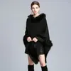 Pelliccia da donna Sciarpa lavorata a maglia da donna Cappotto finto Mantello alla moda Leggero Inverno Caldo scialle Poncho Pullover