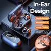 Fones de ouvido sem fio TWS Bluetooth 5.2 Condução óssea fones de ouvido Earclip Design Touch Control LED fone de ouvido esportivos