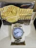 Z oryginalnym pudełkiem luksusowe modne zegarki 8k niebieski diamentowa tarcza Bezel 18038 automatyczny męski męski zegarek 20288