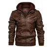 Mens Suits Blazers Fashion Leather Jacket Autumn Casual Motorcycle Slim Collar PU Coat Windproof 221123