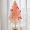 Décorations de Noël Style INS Mini Ornements d'arbre rose Fil de maille Noël DIY Cadeaux d'année pour les filles Décor de fête