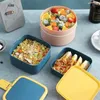 Geschirr-Sets, japanischer Stil, Lunchbox für Kinder, auslaufsicher, Aufbewahrungsbehälter, tragbar, mehrschichtig, niedliches Bento mit Fach