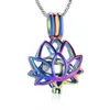 Pendentif Colliers Collier d'urne de fleur de lotus en acier inoxydable pour cendres Mini médaillon de crémation d'un être cher souvenir bijoux femmes