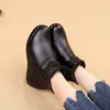 Boots GKTINOO Fashion Winter Women Leather Ankle Warm Mom Autumn Plush Wedge Shoes Woman Big Size 3541 221124
