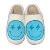 النعال المبتسم الوجه البرق الأزرق/ الوردي لطيف الحذاء الشتوي الداخلي الدافئ للبالغين والأطفال 221124