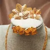 Браслеты 24k Dubai Gold Color Sets для женщин для женщин африканские свадебные подарки для вечеринок кольцевые серьги кольцевой браслет